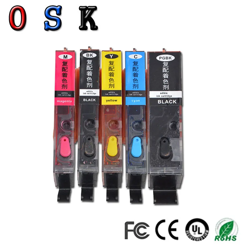 OSK PGI 850 CLI 851 съедобный совместимый чернильный картридж для Canon IX6780 IX6880 IP7280 MG6380 MG5480