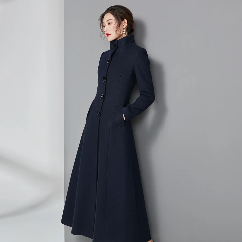Casaco Feminino,, женское, плюс размер, осень, зима, Cassic, простое, шерстяное, макси, длинное пальто, женский халат, верхняя одежда, Manteau Femme