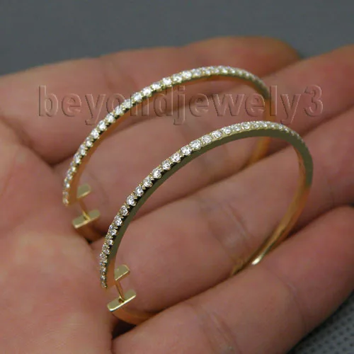 Крутые Твердые настоящие 14k золотые серьги-кольца для девочек, простой дизайн, любящий бриллиант, хорошее ювелирное изделие, Рождественский подарок WE005B