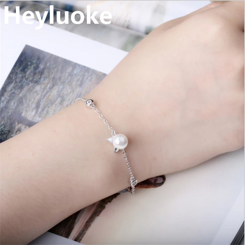 Браслет HEYLUOKE с 100% жемчугом и кубическим цирконием браслеты котом для женщин