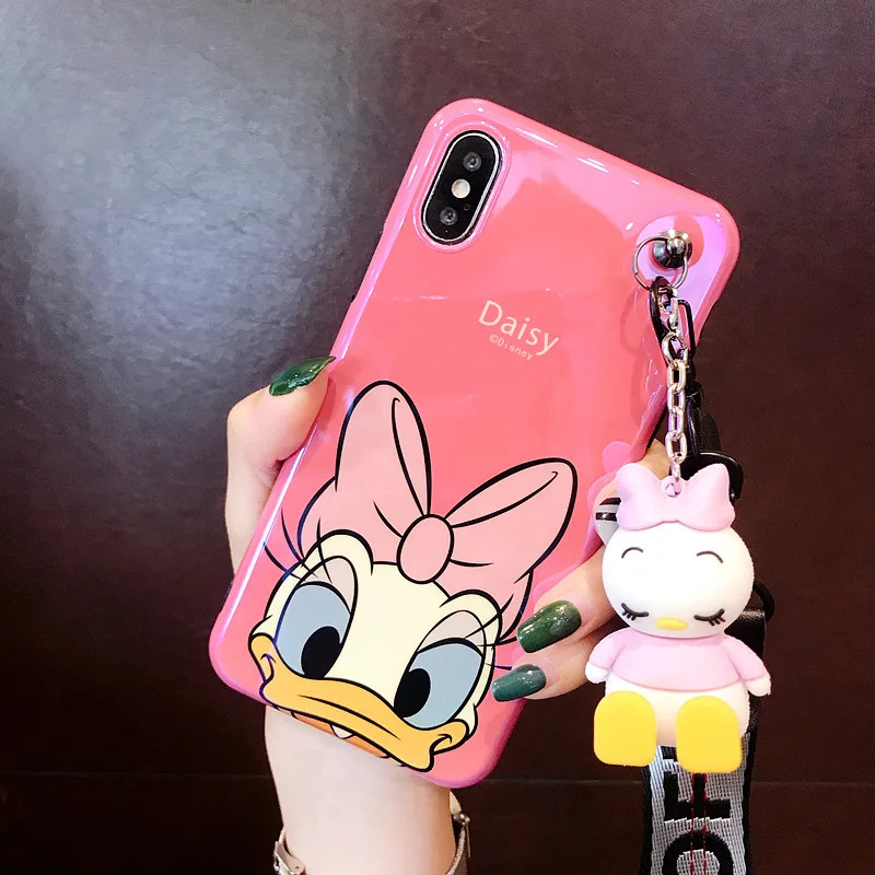 Для iPhone 8 плюс Дейзи Дональд Утка чехол мягкий с мультипликационным принтом +