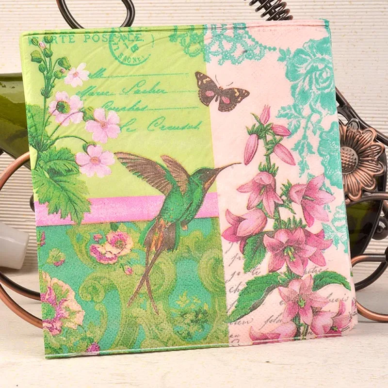 2018 Новый Лили жаворонок цветок Праздничная бумажная салфетка и вечерние ткань