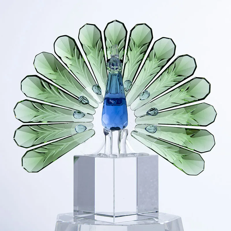 

H&D Sparkling Collectible Bird Crystal Animal Figurines Miniatures Ornament Good Luck Sculpture for Home Decor/Christmas Gift