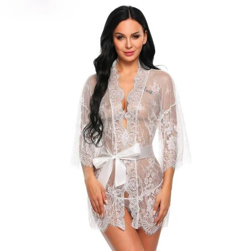 White Женское сексуальное нижнее белье Babydoll пижамы эротическое нижнее белье горячий кружевной эротичный открытый бюстгальтер Teddy сексуальные костюмы ночное белье трусики пояс - Цвет: White