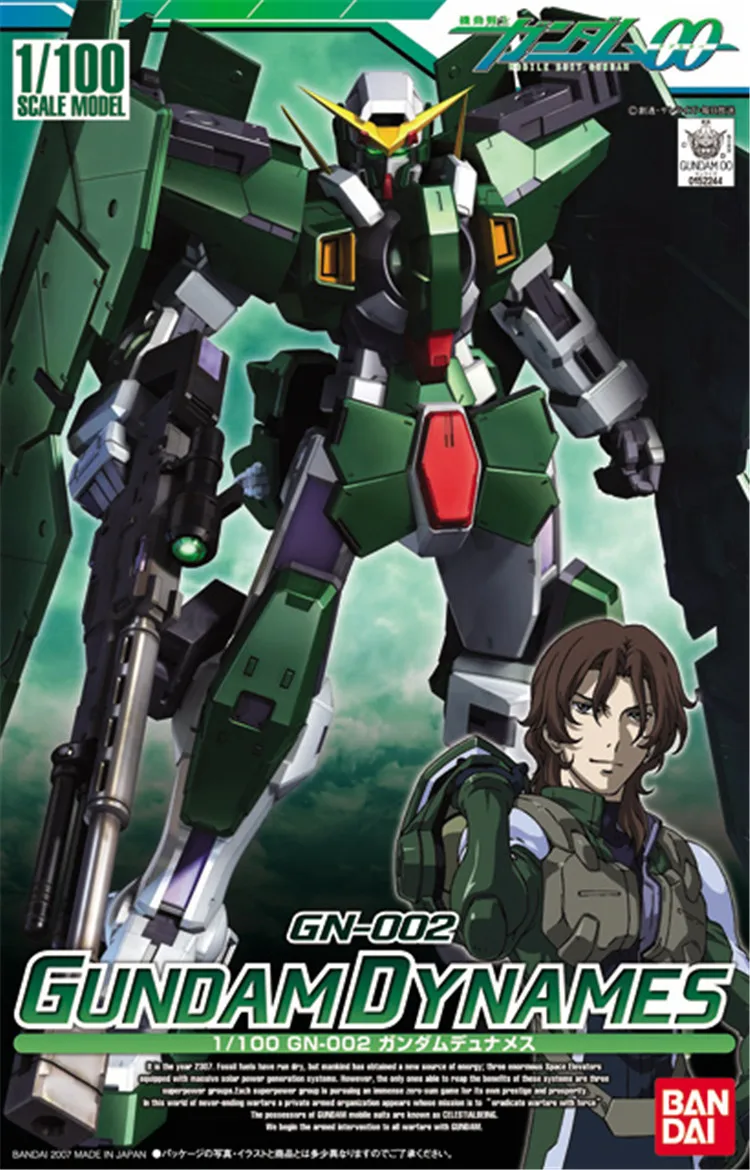 Bandai Gundam HG ТВ 00 02 1/100 Dynames GN 002 мобильный костюм сборки модель Наборы фигурки аниме
