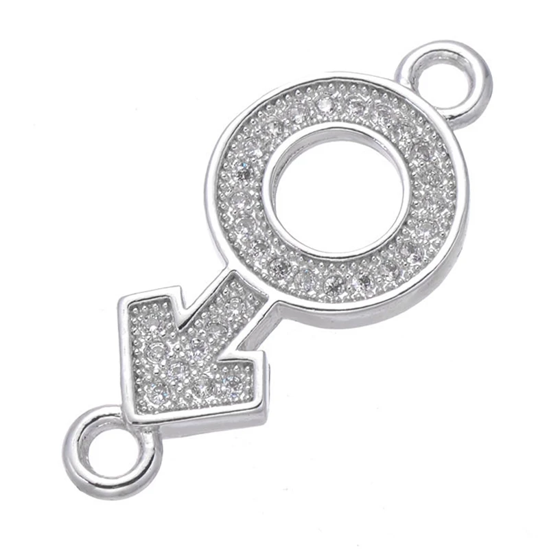 White Gold Juya DIY аксессуары для изготовления ювелирных изделий микро Pave циркон цветок звезда подвески-соединители для браслетов серьги аппаратный материал - Цвет: White Gold