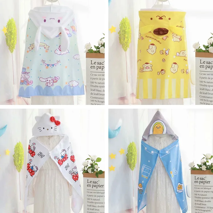 Мультфильм Sanrio, Hello Kitty с рисунками из мультфильма «My Melody Cinnamoroll pompurin Little Twin Stars детское банное полотенце халат пляжный халат летняя Одеяло