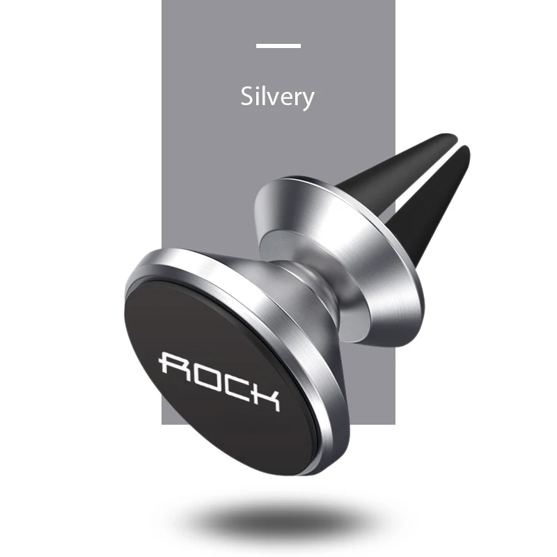 Air Vent Silver Rock Мини магнитный автомобильный держатель для телефона, приборная панель, крепление на вентиляционное отверстие для iPhone, универсальная подставка для смартфона в автомобиле, вращение на 360 градусов - Цвет: Air Vent Silver
