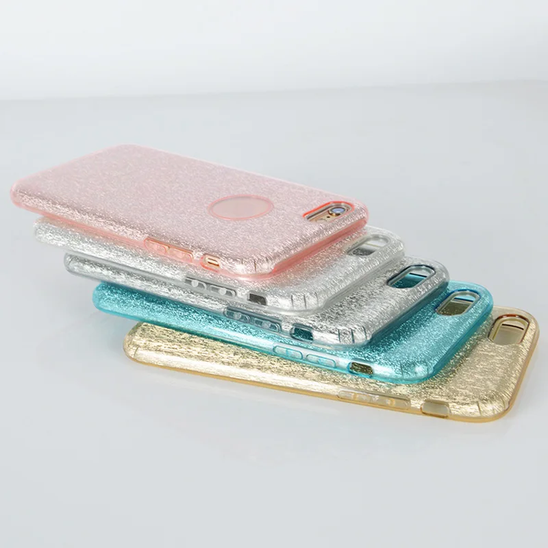 Kisstop 3 in 1 Bling Card Clear PC Hard Phone Case For iPhone X 7 8 6 6S Shining Back Cover 6s Plus Coque Capa |