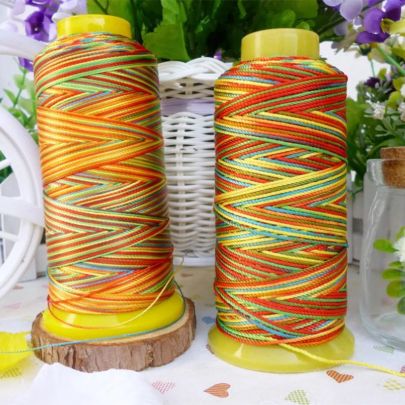 Высокопрочная швейная нить из полиэстера радужного цвета для обуви/кожи |