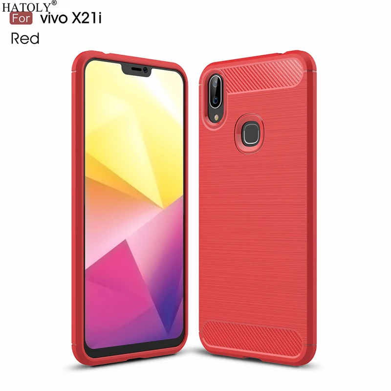 HATOLY For Capas VIVO X21i Case BBK Vivo Anti-knock Soft TPU Brushed Rugger Silicone Phone Cases 6.28&quot |
