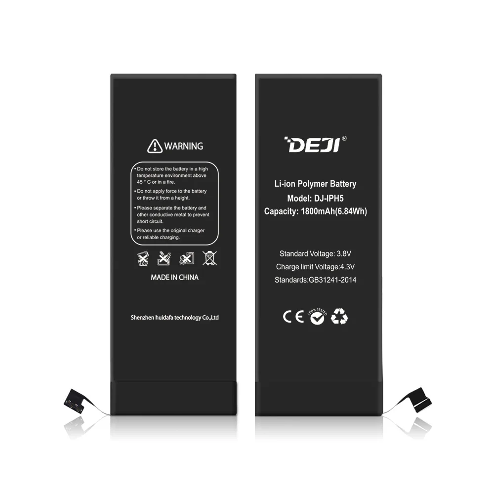 Оригинальный литий полимерный аккумулятор DEJI для iPhone 5/5G с большой емкостью