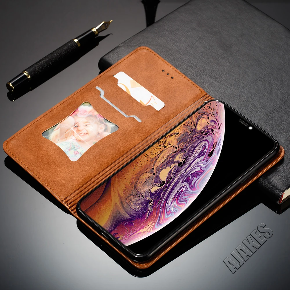 Магнитный Флип кожаный чехол-бумажник для Apple iPhone Xs Max X Xr 8 7 6 6s Plus Folio Cover функция