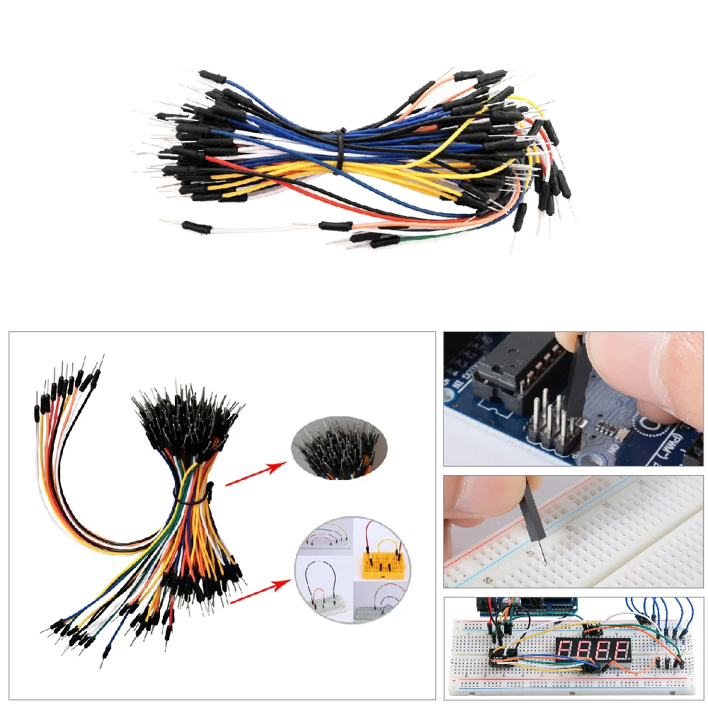 Keyestudio MB102 830 Point Solderless Breadboard +3.3V/5V Power Module+65 Jumper Wires for Arduino DIY Electronic Project Kit