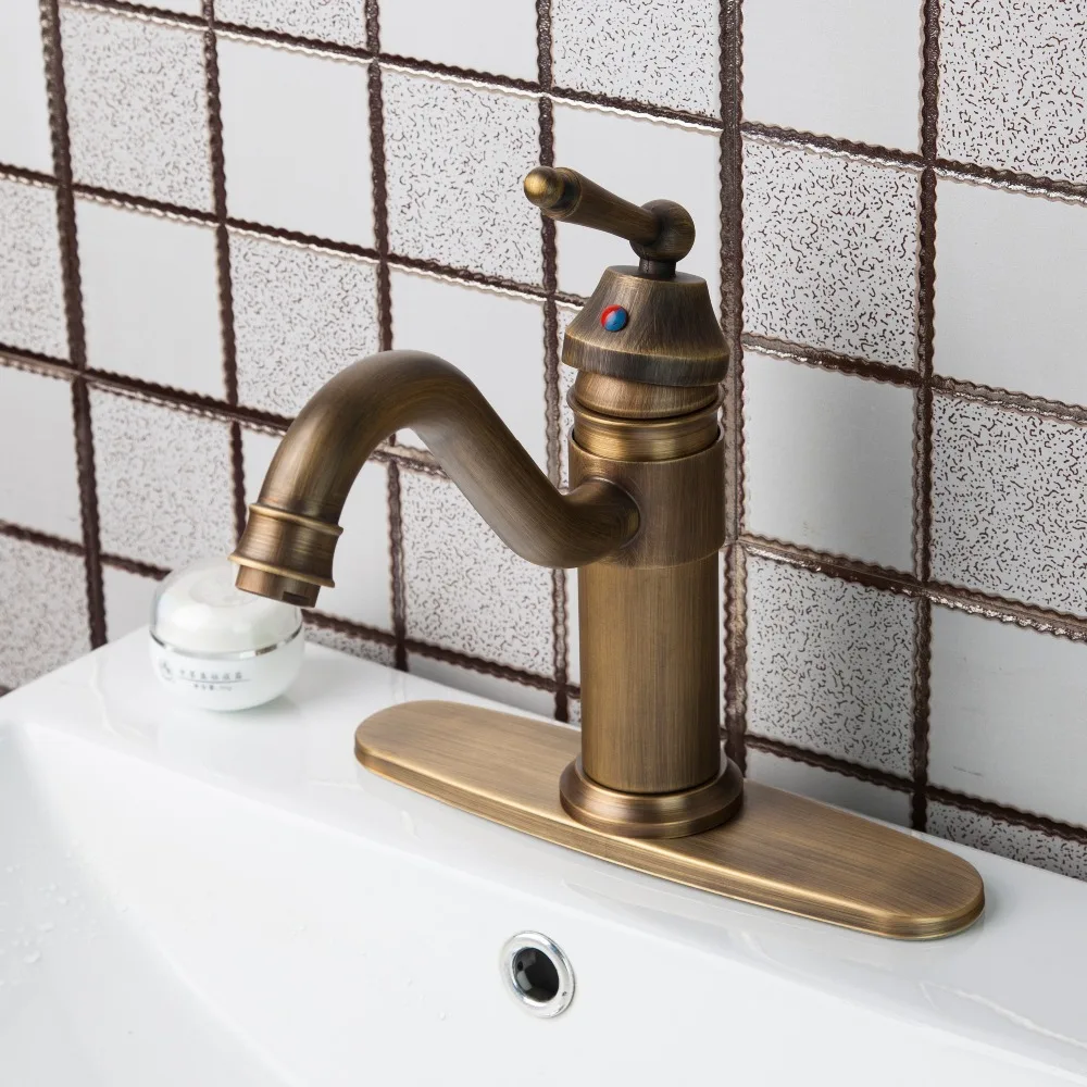 Роскошный античный латунный смеситель KEMAIDI для раковины в ванной комнате