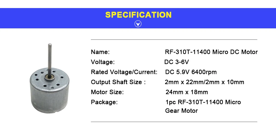LUPULLEY RF-310T-11400 двигатель постоянного тока DC3V-6V 5,9 В 6400 об/мин 310 Микро Мотор 10 мм/22 мм длинный вал для солнечных четырехколесных приводов, маленькие игрушки