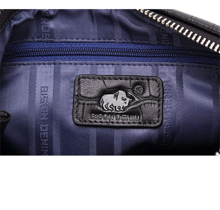 BISON DENIM роскошный мужской кошелек из натуральной кожи клатч-чехол для телефона Аллигатор узор на молнии Держатель для карт Кошелек Мужские сумки N8199