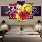 Домашний декор картины для гостиной стена HD 5 панелей японское аниме цельный художественный Рисунок Печатный холст модульный Плакат рамка
