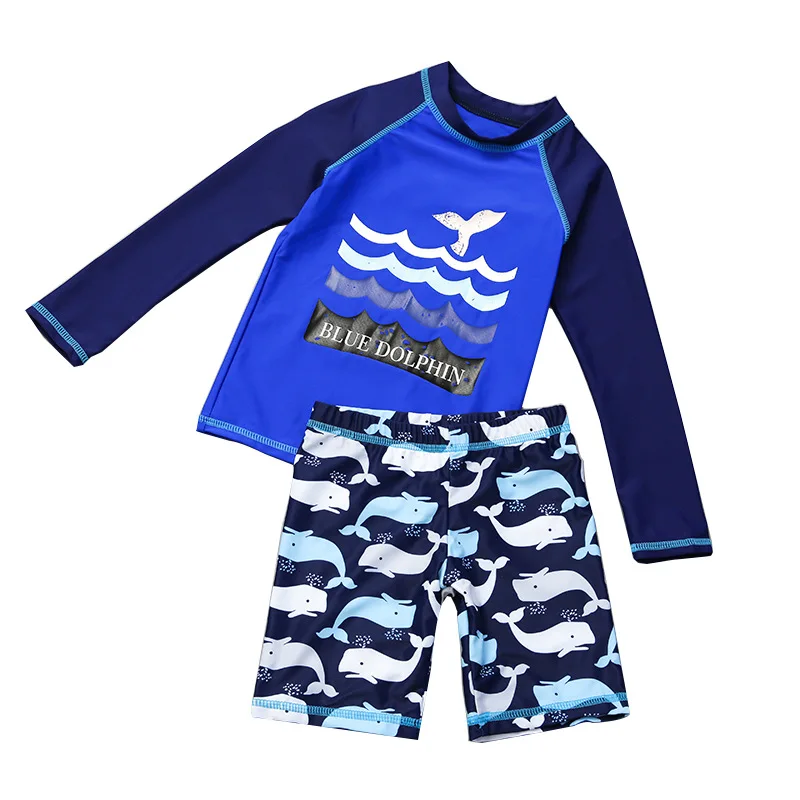 Солнцезащитный Рашгард цельный купальный костюм для маленьких мальчиков