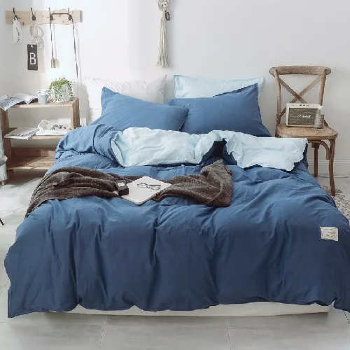 bedding set 6 Новинка, серый, синий, хлопок, пододеяльник с покрывалом на резинке, простыня, набор из 4 предметов, queen/King, двойной размер, постельные принадлежности, постельное белье, parure de lit - Цвет: bedding set 6