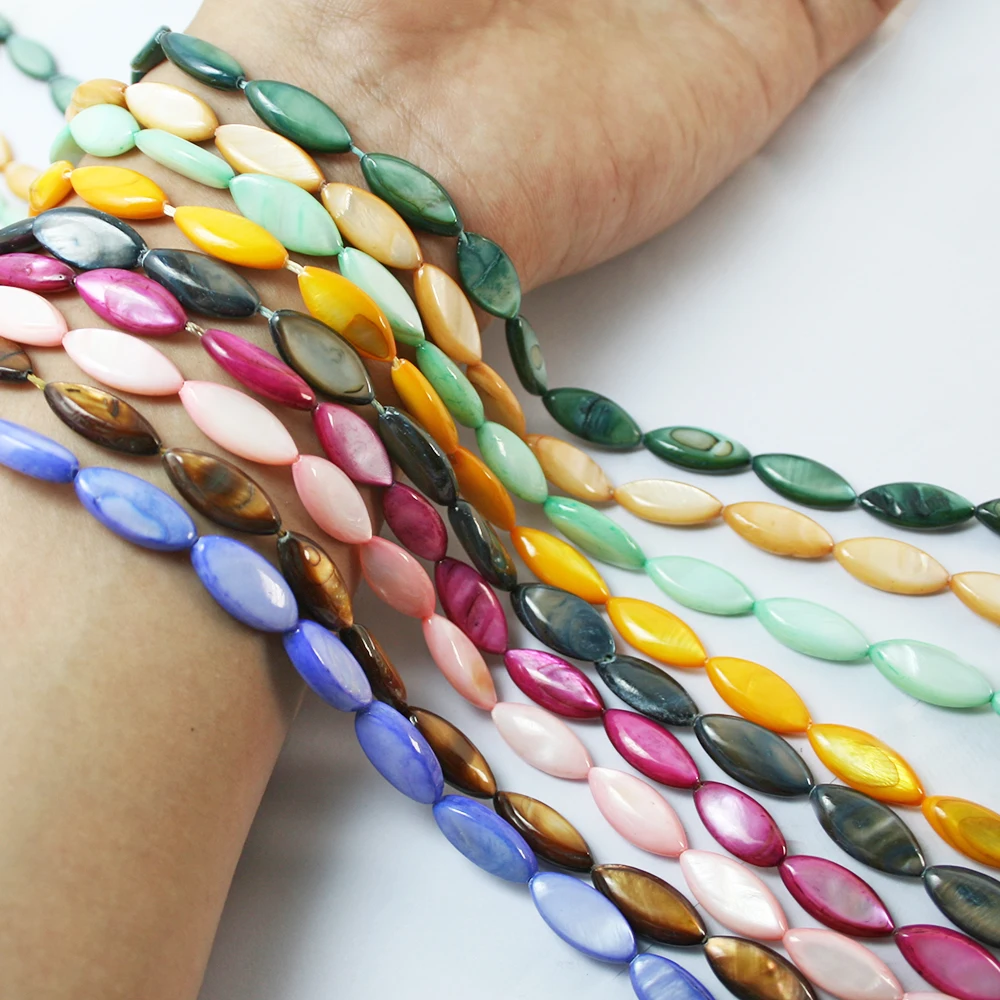 22 шт. смешанные цвета с конским глазом натуральный швабра бусины для женских