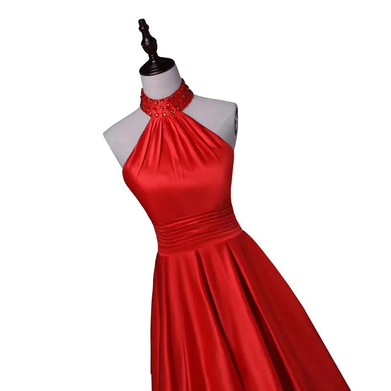 Новое поступление Длинные вечерние платья FADISTEE вышитое бисером с лямкой на шее в