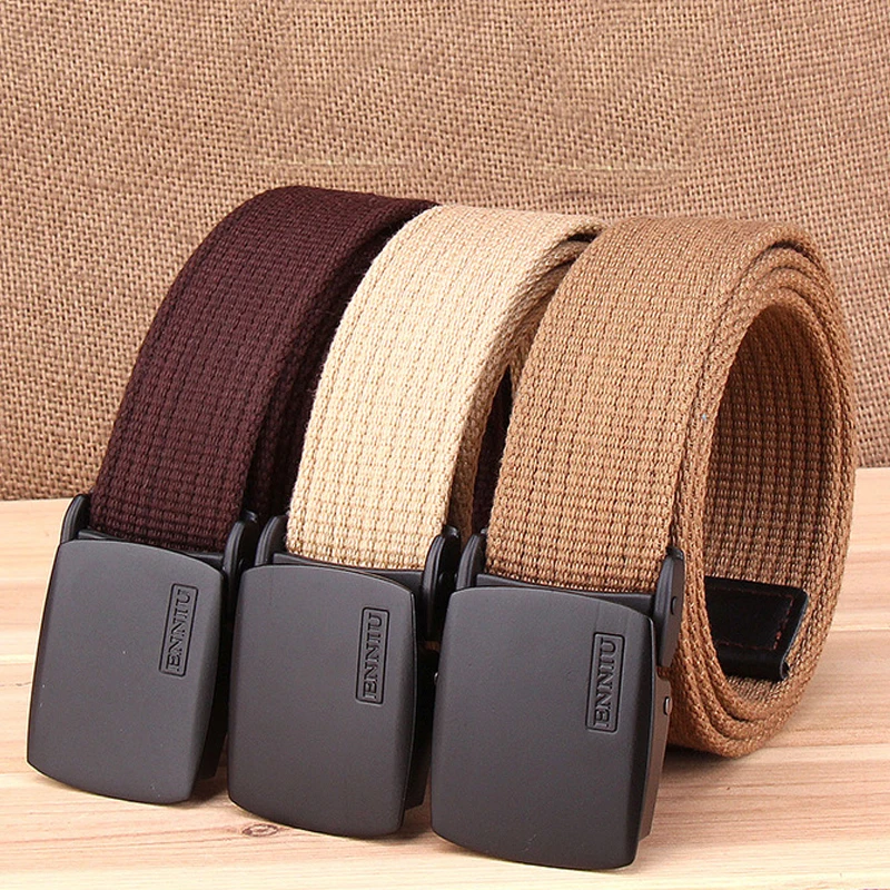 

Metal Button For Men And Women Outdoor Sports Quick-drying Nylon Belt Military Tactical Training Wear-resistant 10 Color Belt