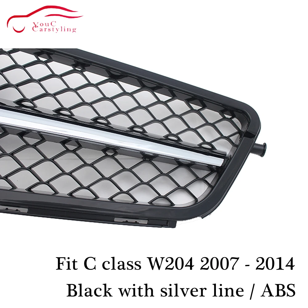 W204 AMG Внешний вид Решетка переднего бампера гриль сетка подходит для Mercedes C class 2007