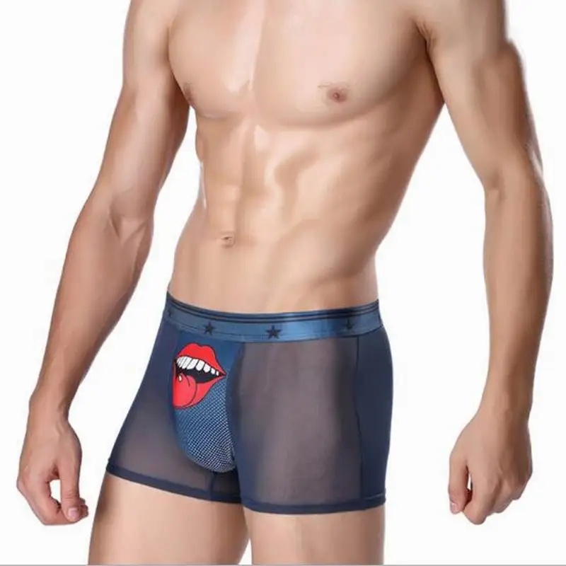 Мужские сексуальные шелковые Дышащие Боксеры Горячая Распродажа нижнее белье со