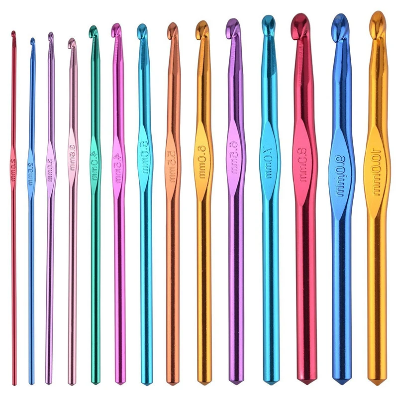 1 шт. Алюминиевые крючки для вязания разноцветные спицы рукоделия швейные иглы