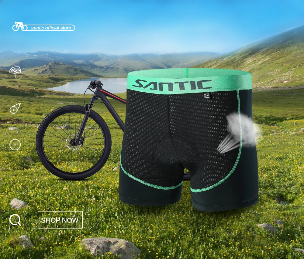 Santic, мужское нижнее белье с подкладкой, шорты, лето, Coolmax, 4D Pad, противоударный, SANTIC, R-FEEL, дорожный, MTB, одежда для велоспорта
