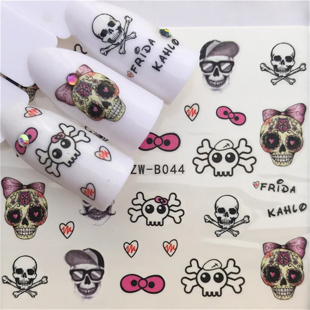 

5 PCS Masquerade Special Nail Sticker Halloween Water Transfer Decal Sliders for Nail Art Decoration Tattoo Manicure Wraps Tools