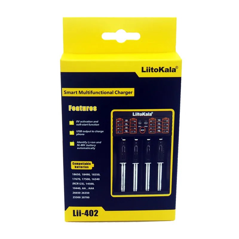 Новое зарядное устройство LiitoKala Lii 402 18650 для 26650 16340 RCR123 14500 LiFePO4 1 2 V Ni MH Cd