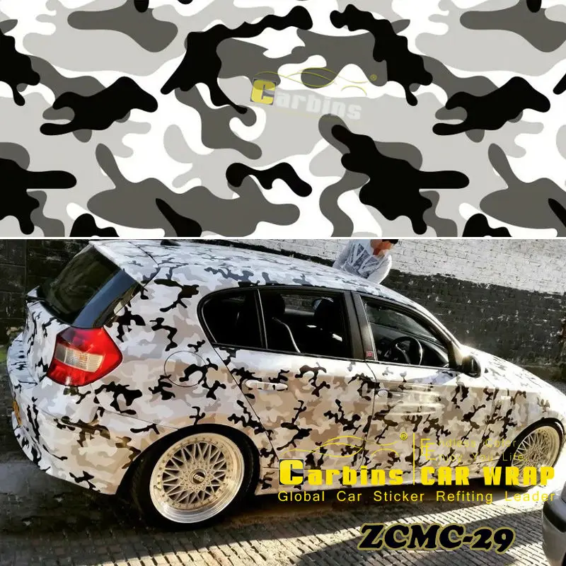 Граффити стикер камуфляж автомобиля обертывание черный/белый/оранжевый/синий