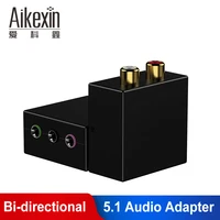 aikexin 5 1 game console adapter rca rl to 18 3x 3 5mm jack audio converter for 5 1 multimedia speaker