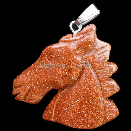 9 шт. красивая резная подвеска в форме лошадиной головы из смешанных камней бисер