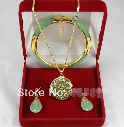 

Последнее! Модные ювелирные изделия зеленый прозрачный камень ожерелье подвески, серьги, браслет набор> Бесплатная доставка