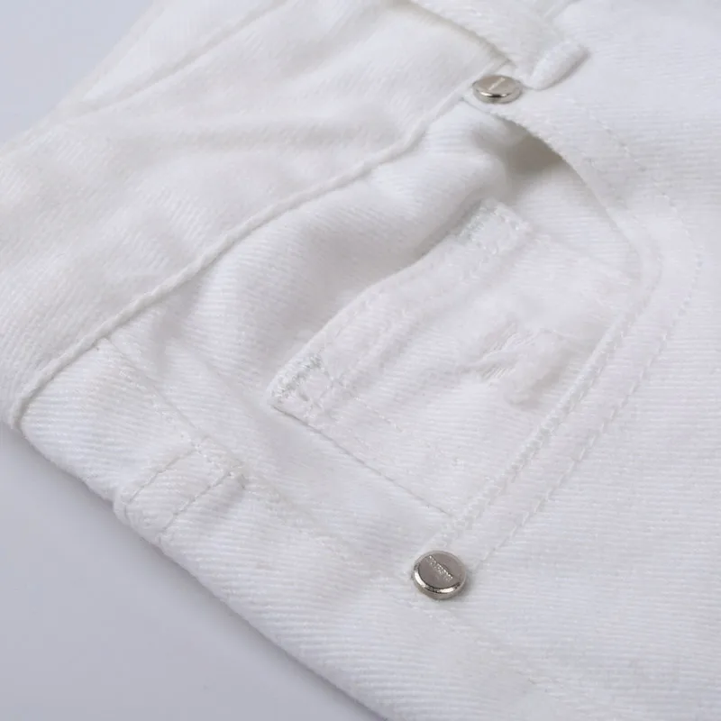 Вери Гуде Для женщин белые джинсы Рваные брюки-карандаш |