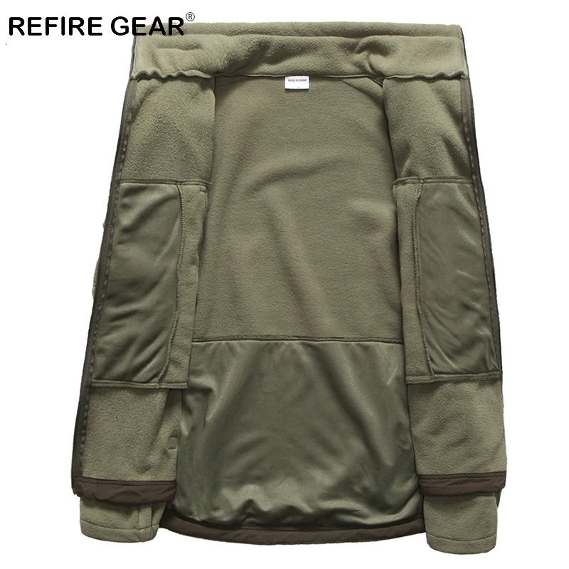 Refire gear зимние уличные теплые тактические флисовые куртки мужские толстые ветрозащитные мульти карманы военные куртки кемпинг армейская одежда