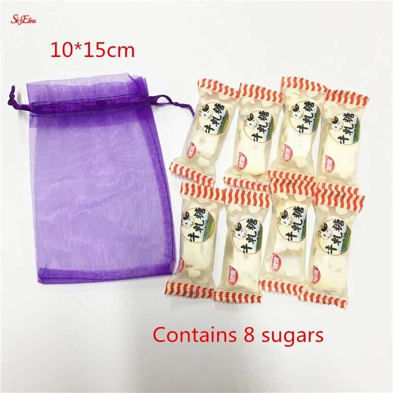 50 шт./лот 10x15 тянущиеся сумки из органзы прозрачные свадебные сувениры и подарки
