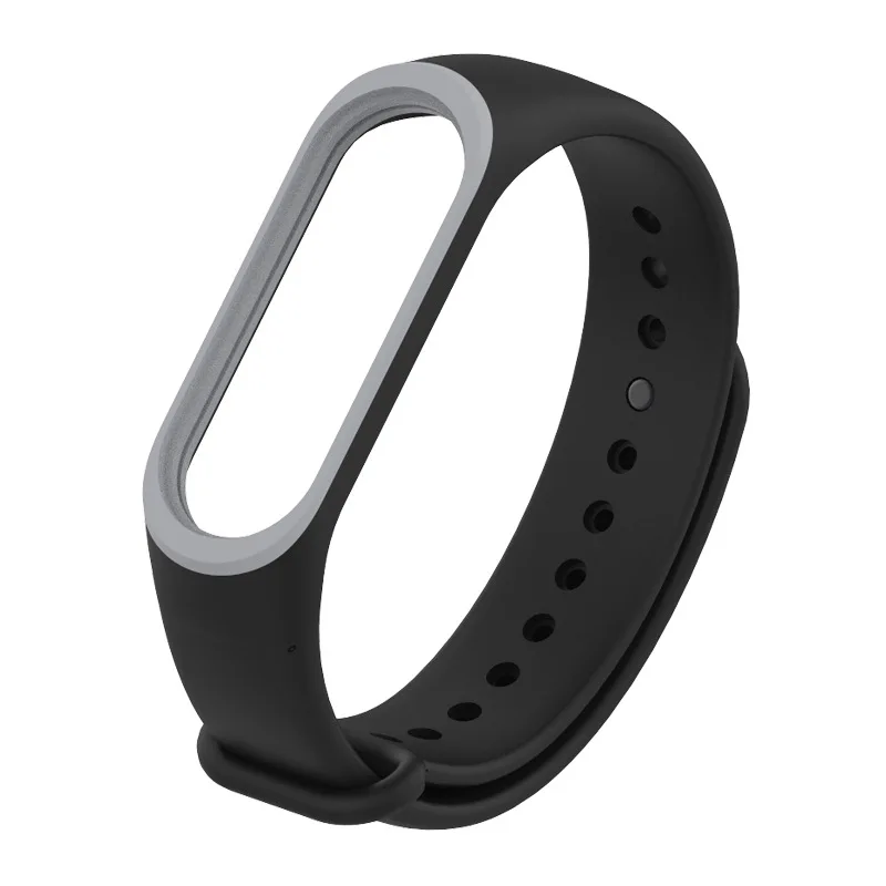 NIYOQUE для Xiaomi mi Band3 красочные силиконовый ремешок на руку браслет ремешок для сяо mi Группа 3 mi Группа - Цвет: Black Gray