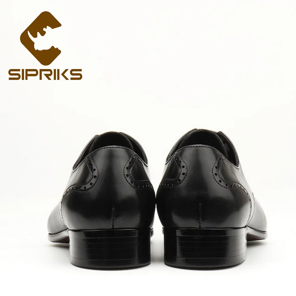 Sipriks итальянские мужские Кожаные броги винтажные черные на шнуровке