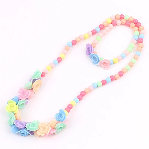 Комплект из колье и браслета с разноцветными бусинами|necklace bracelet|bracelet necklaceflower