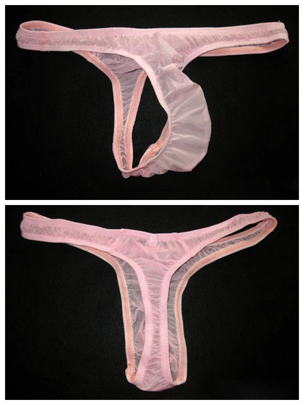 Мужские трусы джоки из лайкры розовые прозрачные стринги дышащее Удобное Мягкое