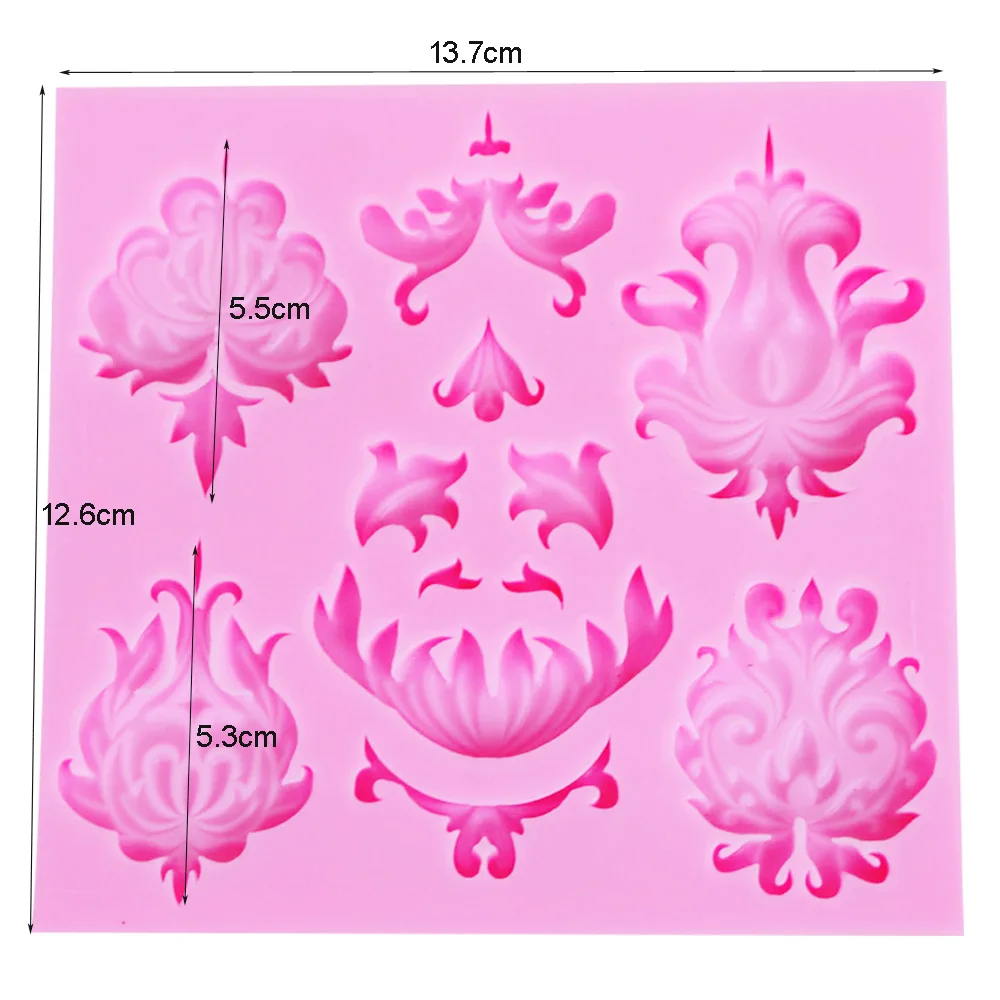 10PCS/SET M325 European Relief Silicone Fondant Cake Mold Baby Party Chocolate Clay Candy Decorating Tools 13.7*12.7*1CM | Дом и сад