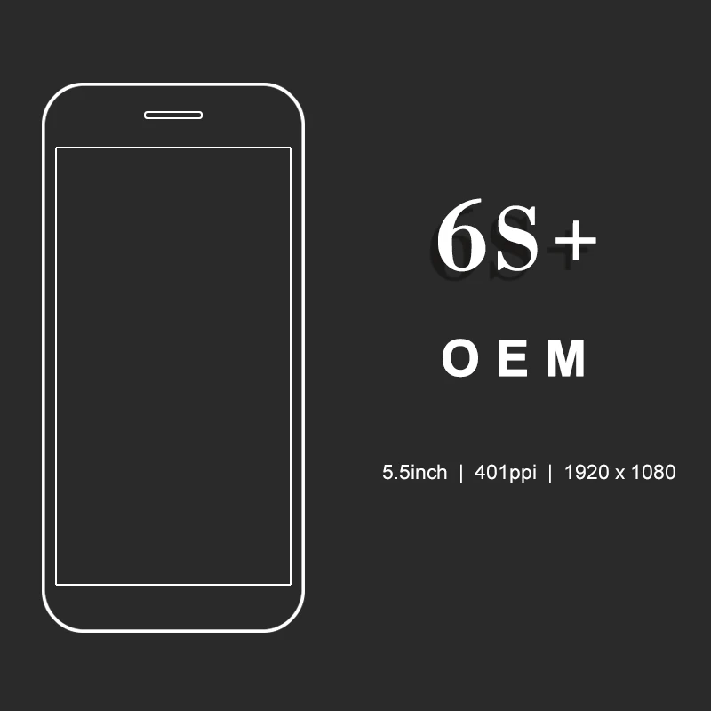 

5 шт. OEM для iPhone 6S Plus ЖК-дисплей 5,5 дюйма экран + сенсорный дигитайзер замена в сборе (кольцо для камеры + Ушная сетка + Сенсорное кольцо)