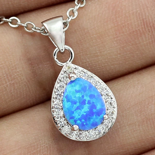 HAIMIS бесплатная доставка подвеска с синим огненным опалом для девушек женщин