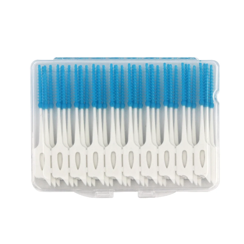 40pcs/box Dental Silicone Interdental Brushes Clean Between Teeth Push-Pull Removes Food And Plaque Better Oral Hygiene Tool | Красота и