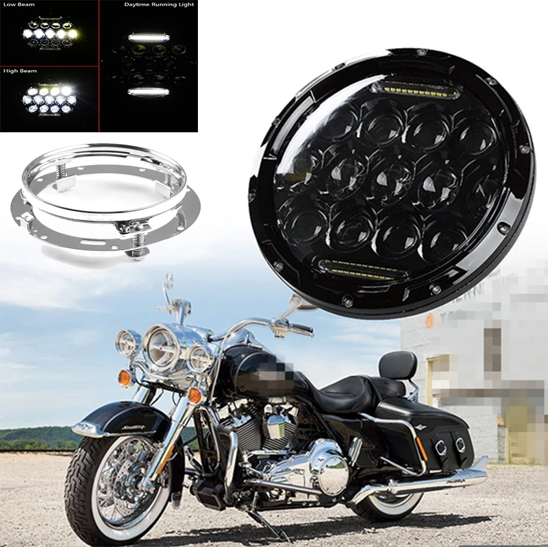 7 дюймовый круглый светодиодный фар Hi/короче спереди и длиннее сзади) Ангел глаз