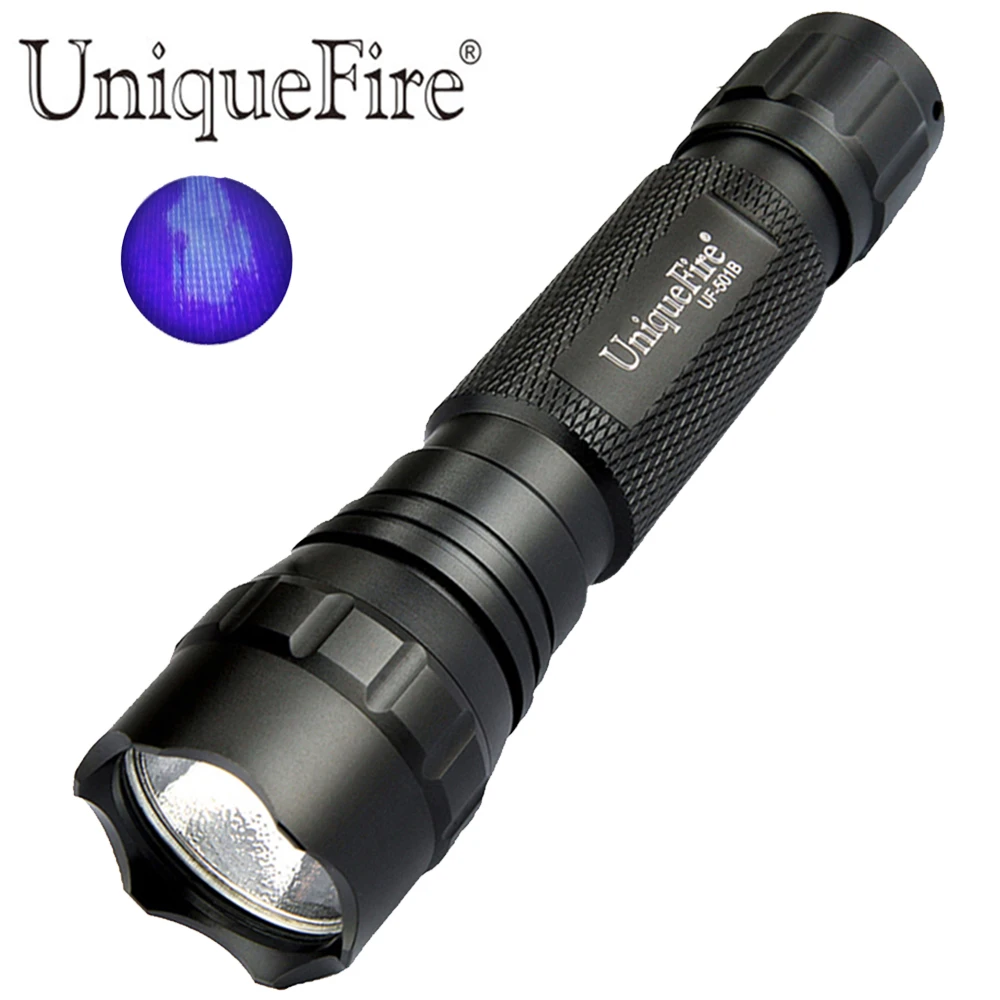 

UniqueFire UV 365NM Ultraviolet Flashlight LED Handheld Blacklight for Detecting Fake Money, Jade, Spot Scorpions, Pet Urine